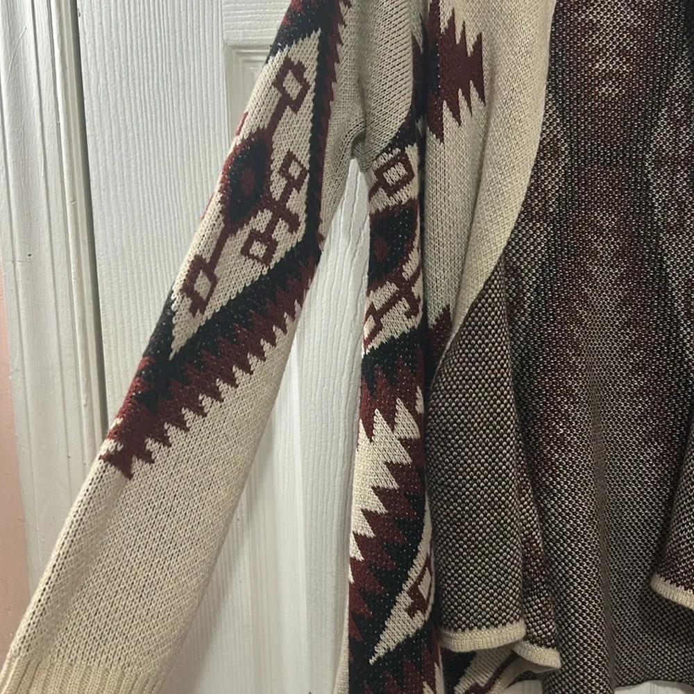 Debut Aztec Tribal Print Waterfall Cardigan Long Sleeve S/M - Picture 4 of 4